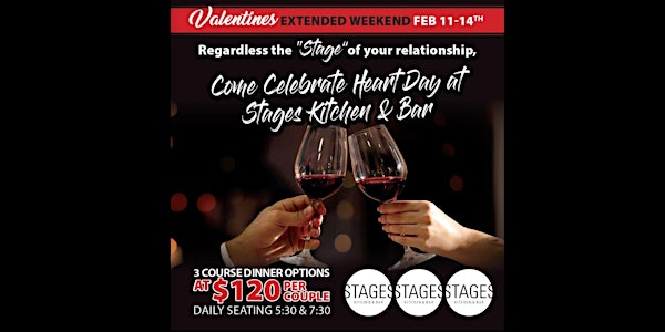 Valentines Extended Weekend 3 Course Dining Experience