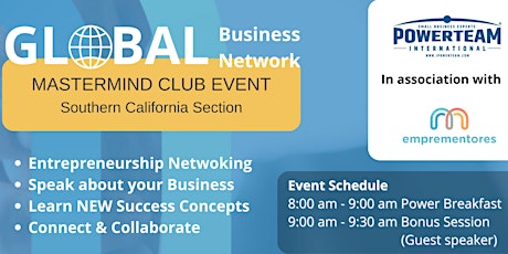 Global Business Network GBN) mastermind/Networking breakfast club April