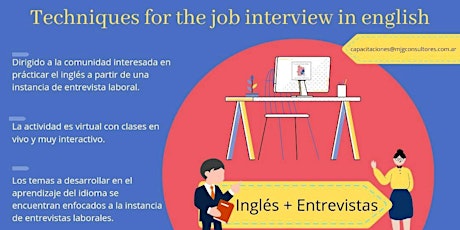 TECHNIQUES FOR THE JOB INTERVIEW IN ENGLISH primary image
