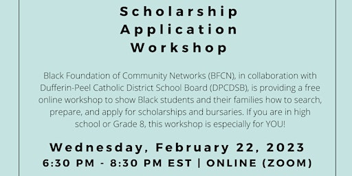 BFCN Scholarship Application Workshop for Black DPCDSB Students