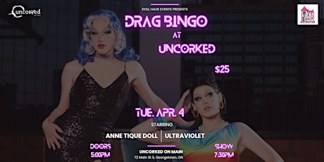 Drag Bingo at Uncorked Georgetown! Starring Anne Tique and Ultraviolet!