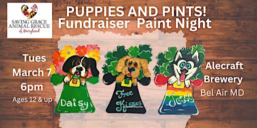 Puppies & Pints! All Ages Sign Painting  Night Fundraiser @Alecraft