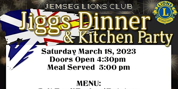 Jemseg Lions Club - Jiggs Dinner & Kitchen Party