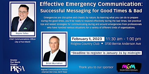 Emergency Communication: Successful Messaging for Good Times and Bad