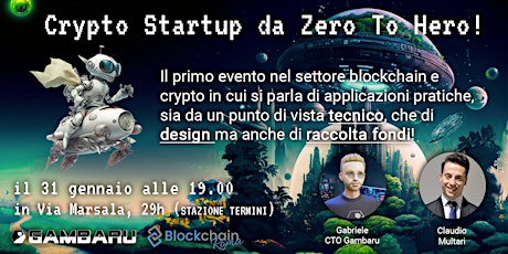 Crypto Startup da Zero To Hero! Blockchain Roma edizione n° 14