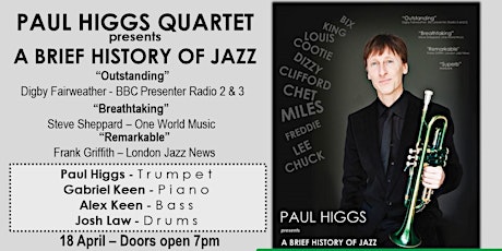PAUL HIGGS QUARTET - A Brief History of Jazz primary image
