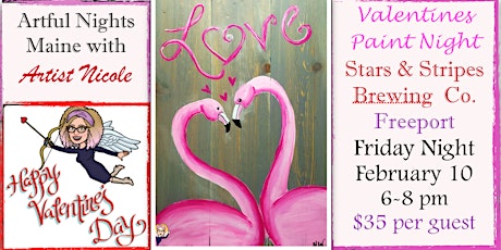 Valentines Flamingo Paint Night at Stars & Stripes Brewing Co. in Freeport