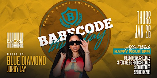 BabeCode Thursdays at barCode with Blue Diamond | Elizabeth NJ