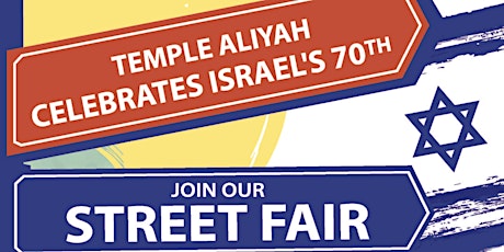 Temple Aliyah's Street Fair for Israel's 70th primary image