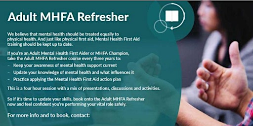 Adult MHFA Refresher (Inc Support & Benefits) Online
