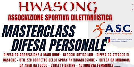 Immagine principale di MasterClass DIFESA PERSONALE 