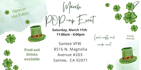 March Pop Up Event
