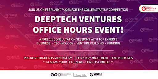 Coller Startup Competition: Deep Tech Ventures Office Hours Event!