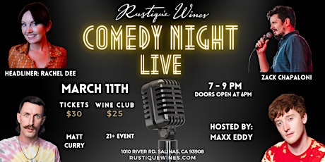 Comedy Show at Rustique Wines