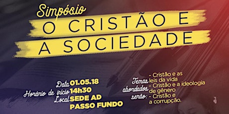 Imagem principal do evento Simpósio O CRISTÃO E A SOCIEDADE