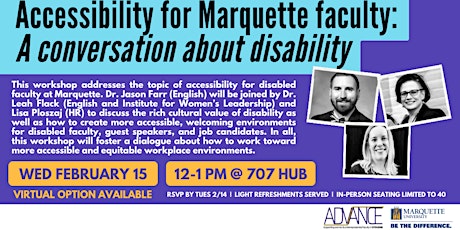 Accessibility for Marquette Faculty: A Conversation About Disability