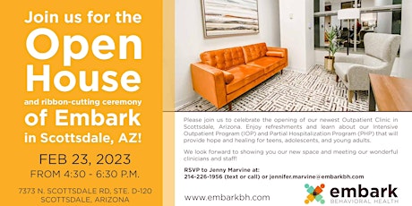 Open House & Ribbon Cutting Ceremony of Embark BH - Scottsdale Clinic!