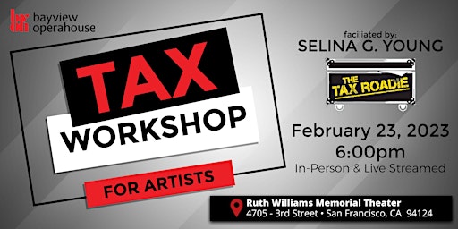 Tax Workshop for Artists w/ Selina G. Young aka The Tax Roadie