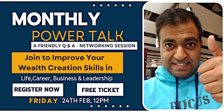 Monthly POWER Talk - A Friendly Q & A - Networking Session