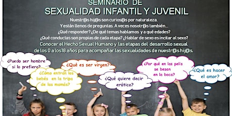 Imagen principal de SEMINARIO SEXUALIDAD INFANTIL Y JUVENIL viernes 20 y sábado 21 de abril