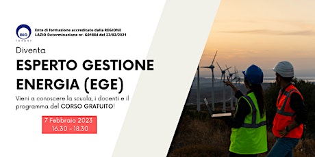 OPEN DAY - CORSO GRATUITO ESPERTO GESTIONE ENERGIA (EGE)