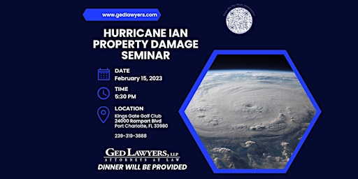 Port Charlotte  Hurricane Ian Property Damage Dinner  Seminar  2/15