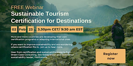 Sustainable Tourism Certification for Destinations