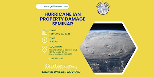 Rotonda Golf & CC Hurricane Ian Property Damage Dinner  Seminar 2/23
