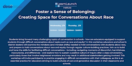 Foster a Sense of Belonging: Creating Space for Conversations about Race