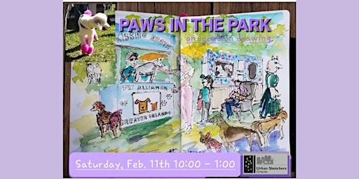 Paws In The Park on-location drawing at Lake Eola