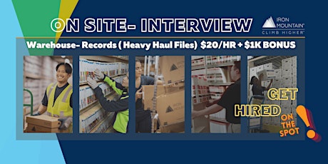 INTERVIEW - Warehouse/ Records Specialist - Bloomington,MN - IRON MOUNTAIN