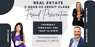 Real Estate 2 Hour Credit CE Class: Fraud Prevention