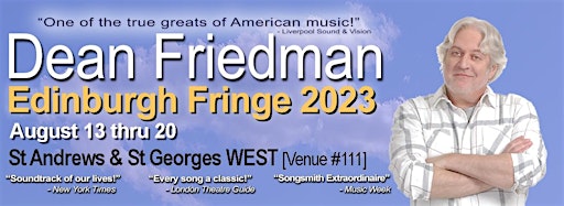 Imagen de colección para  Dean Friedman - Edinburgh Fringe 2023  Aug 13-20