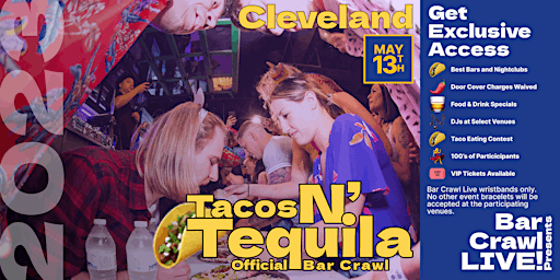 2023 Official Tacos N' Tequila Bar Crawl Cleveland Cinco De Mayo Bar Event primary image