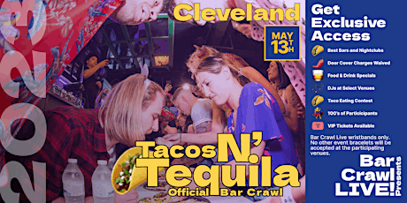 2023 Official Tacos N' Tequila Bar Crawl Cleveland, OH