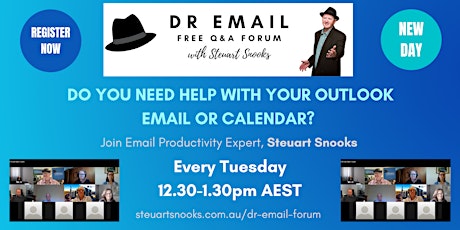 Dr Email Free Q&A Forum - Every Tuesday - 31 Jan to 4 Apr 2023