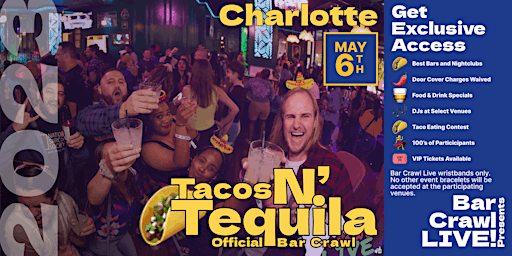 2023 Official Tacos N' Tequila Bar Crawl Charlotte Cinco De Mayo Bar Event