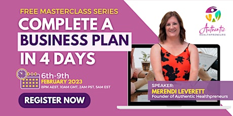 FREE Masterclass Series: Complete a Business Plan in 4 Days