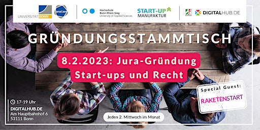 Gründungsstammtisch -  Jura-Gründung - Start-Ups und Recht
