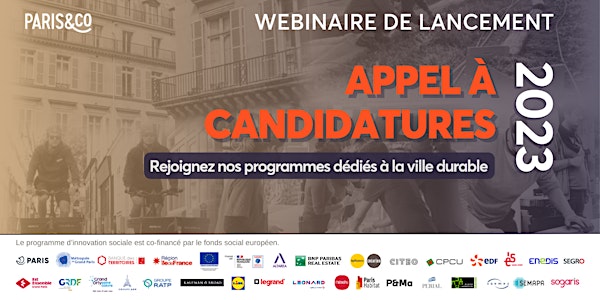 Webinaire de lancement : Appel à candidatures Ville Durable de Paris&Co