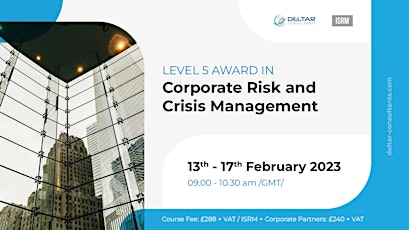 Deltar L5 Award in Corporate Risk and Crisis Management