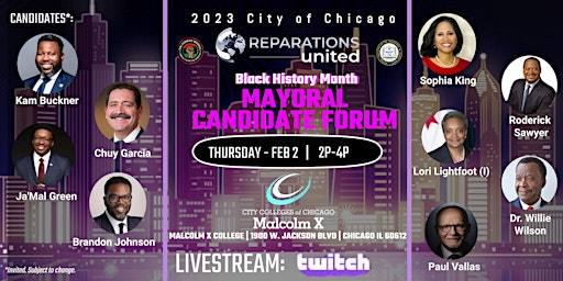 2023 Reparations United Mayoral Candidate Forum