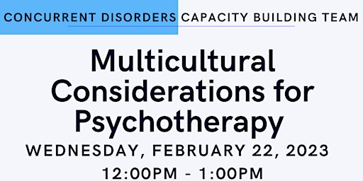 CDCBT Monthly Education: Multicultural Considerations for Psychotherapy