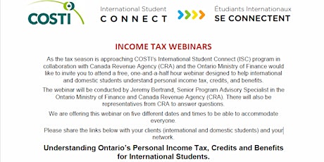 Webinar: Income Tax, Credits and Benefits for International Students