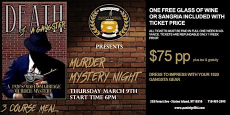 Murder Mystery Night with 3 course meal at Panini Grill