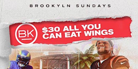 Super Bowl Watch Party at Brooklyn DC! $30 All You Can Eat Wings 5-8pm