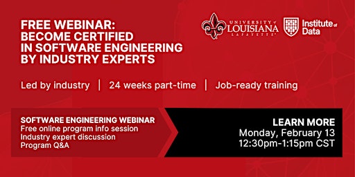 Webinar - US Software Engineering - Online Info Session: 12:30pm CST Feb 13