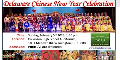 2023 Delaware Chinese New Year Celebration on 2/5/23