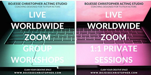 Primaire afbeelding van BoJesse Christopher Acting Studio (Live Worldwide Zoom 1:1 Coaching)