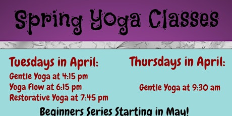 Gentle, Flow or Restorative Yoga- Drop In Classes primary image